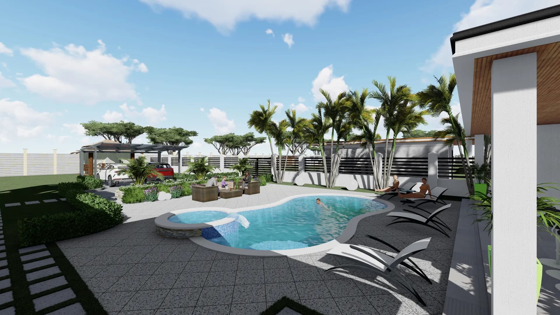 Luxury Poolside Garden Design